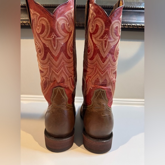Rocky HandHewn Women's Square Toe Western Boot size 7 M Red Cranberry - Picture 8 of 13